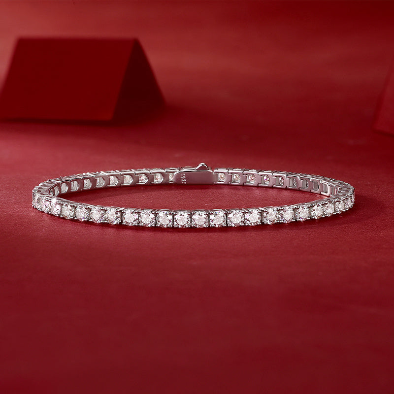 Moissanite Diamond S925 Silver Tennis Bracelet Unique Luxury Fashion