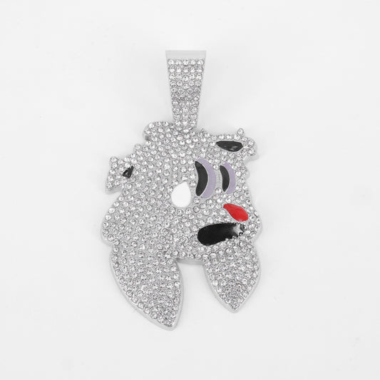 Iced Out Magic Hat Rabbit Head Pendant Necklace High-grade Cuban Chain Necklace Included