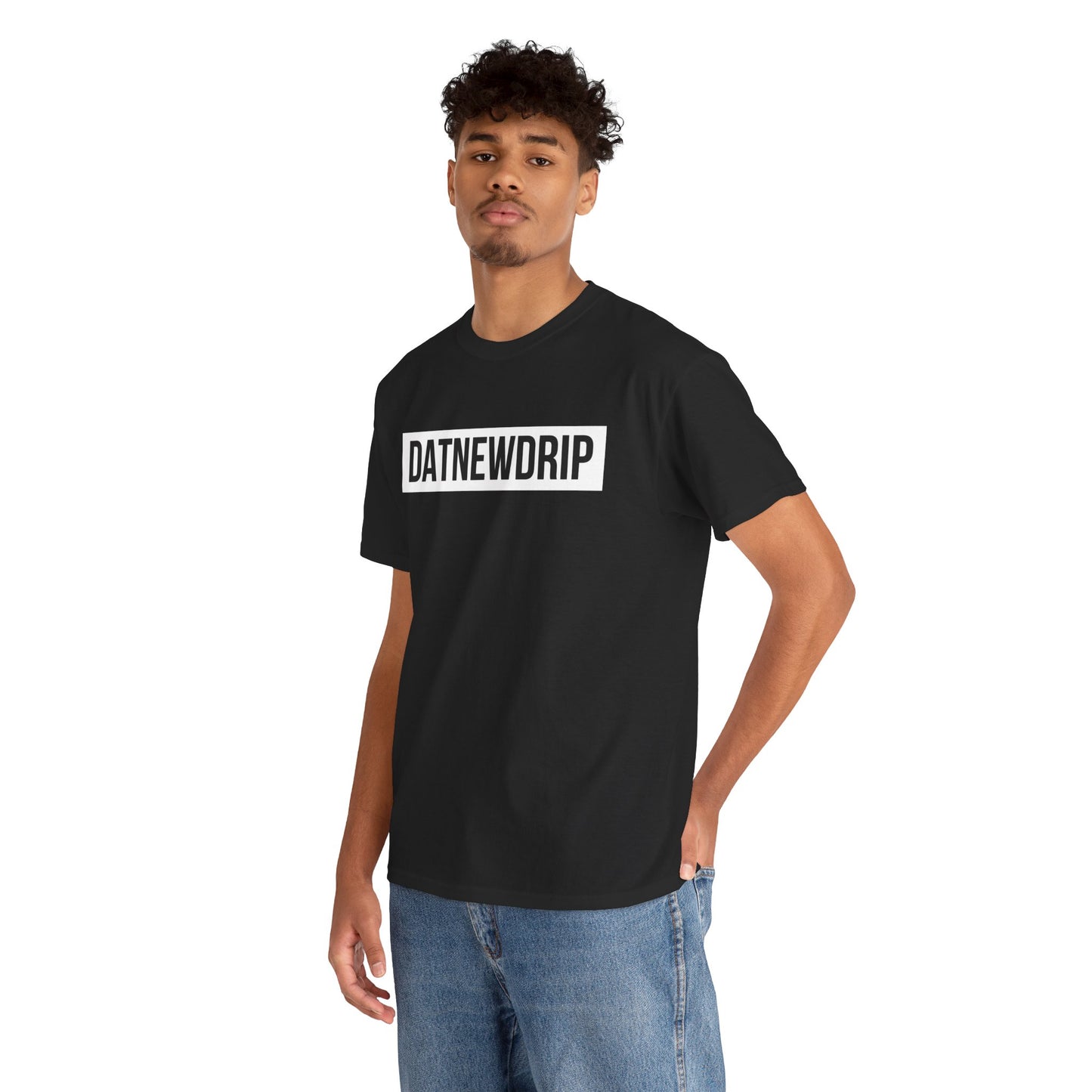 DATNEWDRIP Classic Streetwear Graphic Tee White Bar Logo