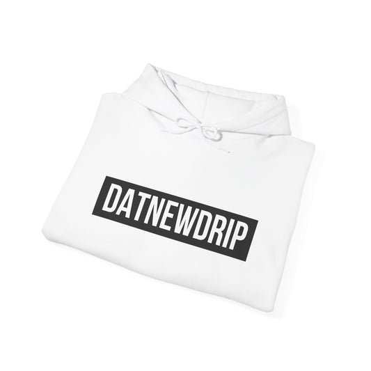 DATNEWDRIP Classic Streetwear Graphic Hoodie Black Bar Logo