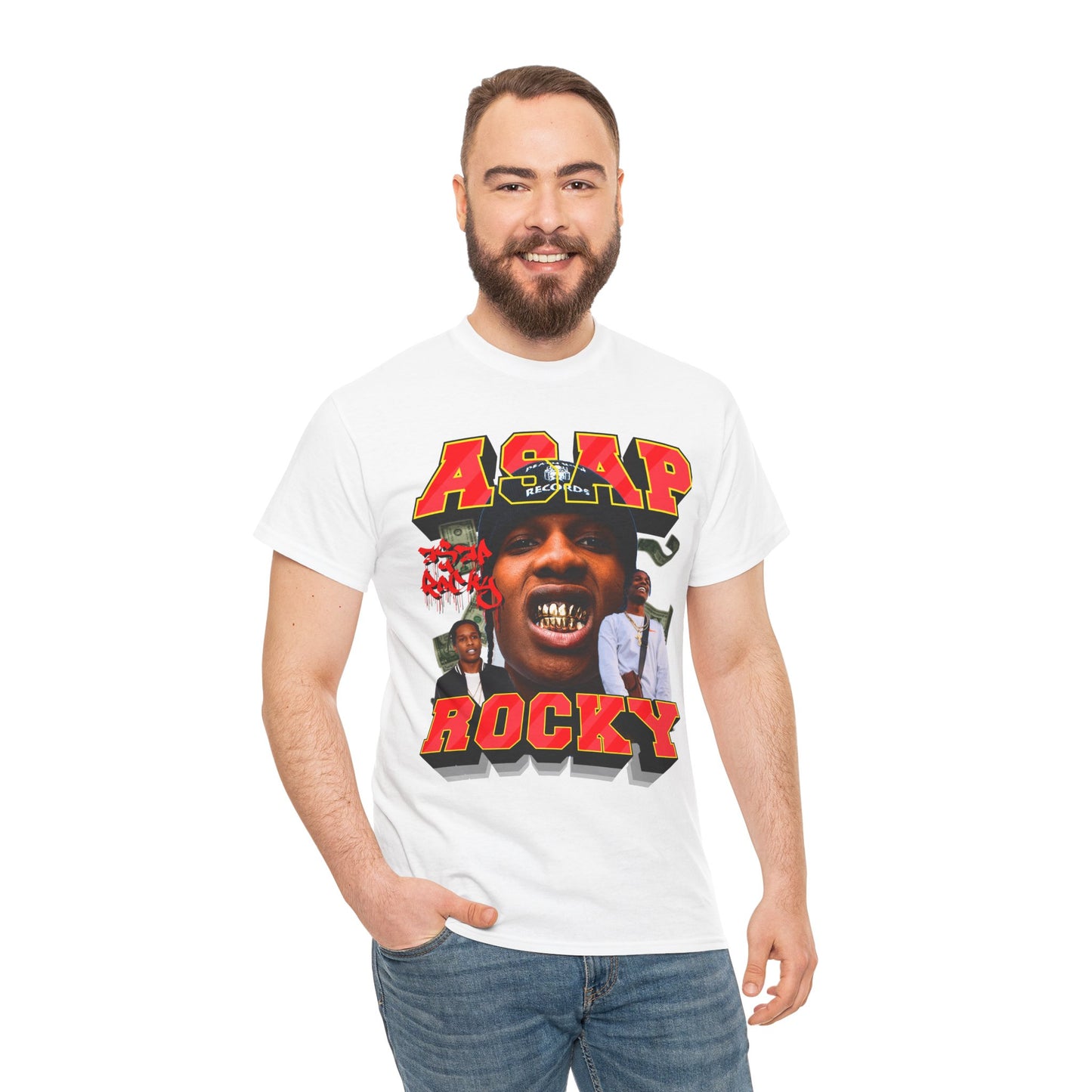 DATNEWDRIP ASAP Rocky Bite Down Graphic Hip Hop T-Shirt