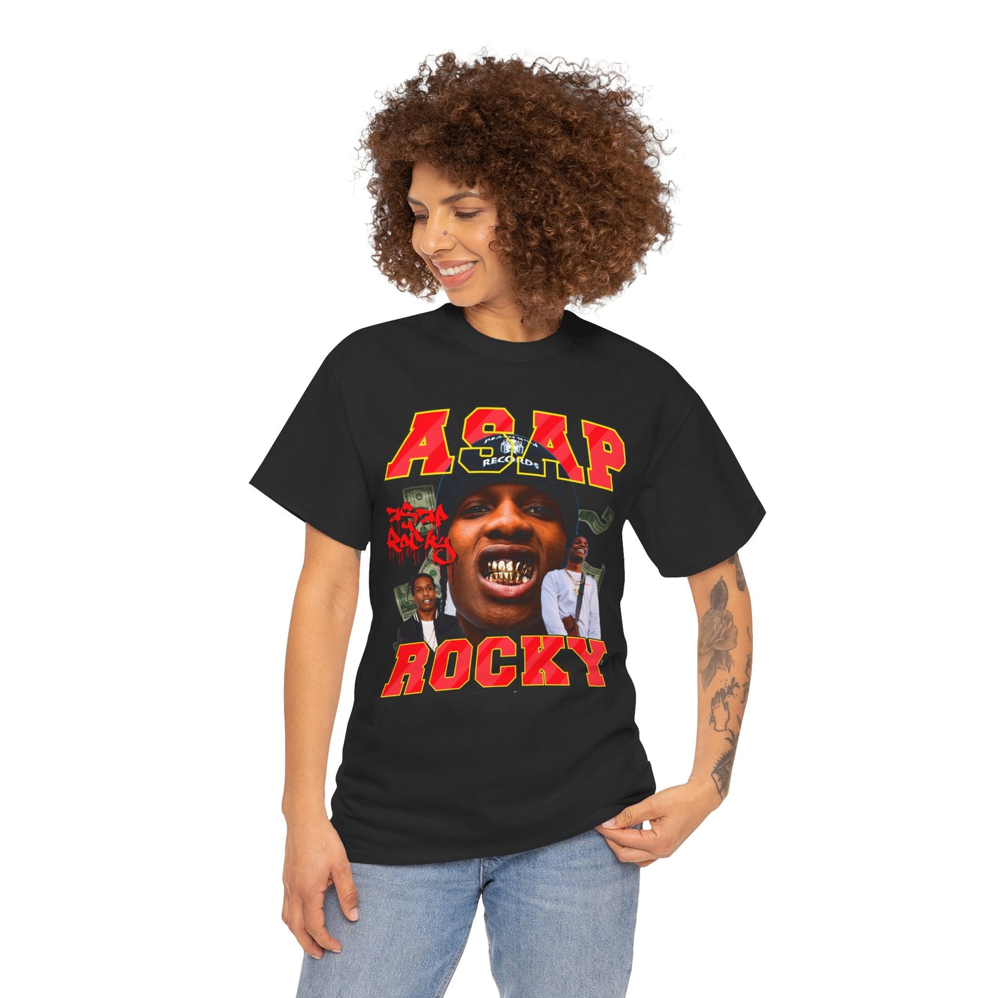 DATNEWDRIP ASAP Rocky Bite Down Graphic Hip Hop T-Shirt