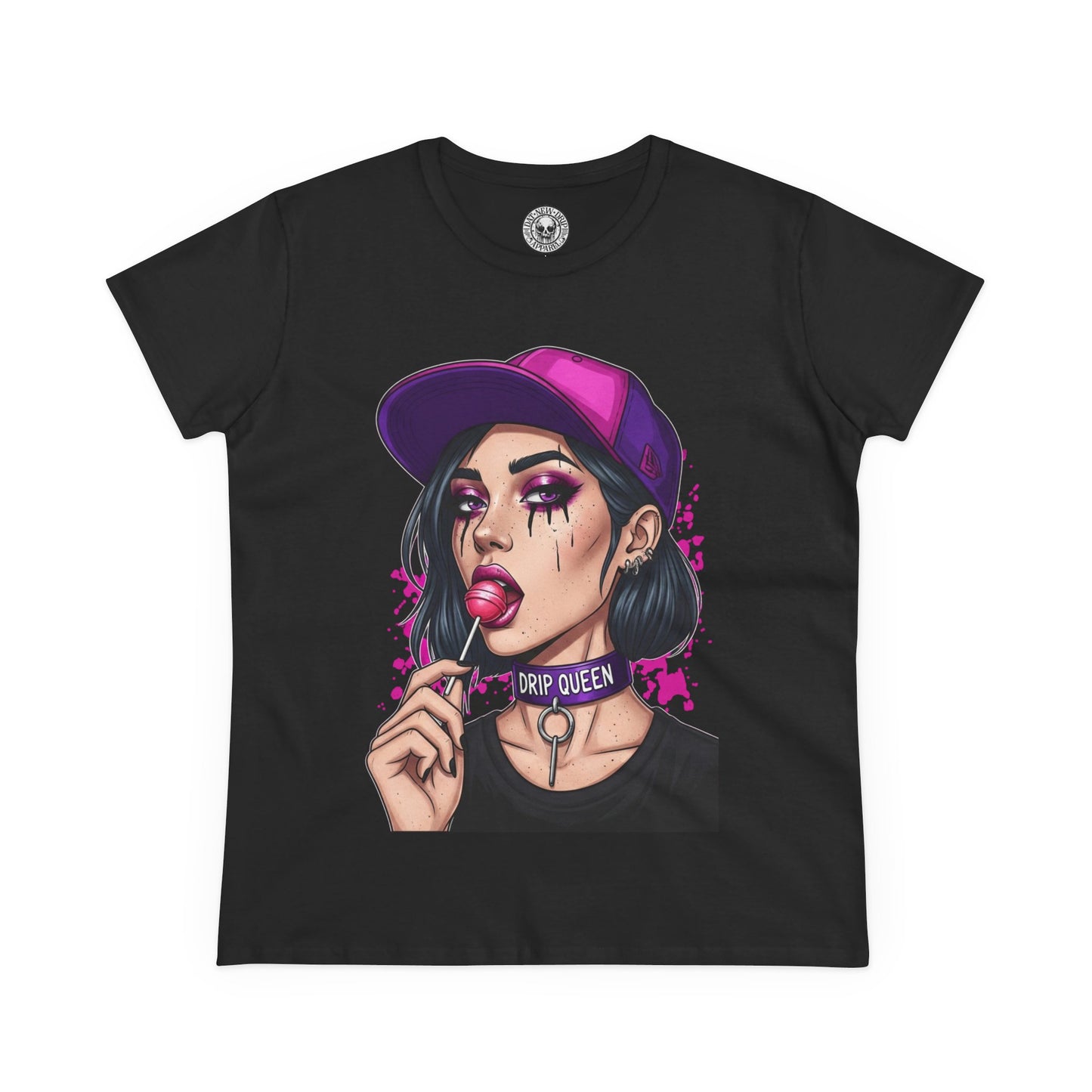 Drip Queen Women's Midweight Cotton Tee, Cute Graphic Shirt, Casual Fashion Top, Unique Gift for Her, Street Style Tee, Fun Summer Wear