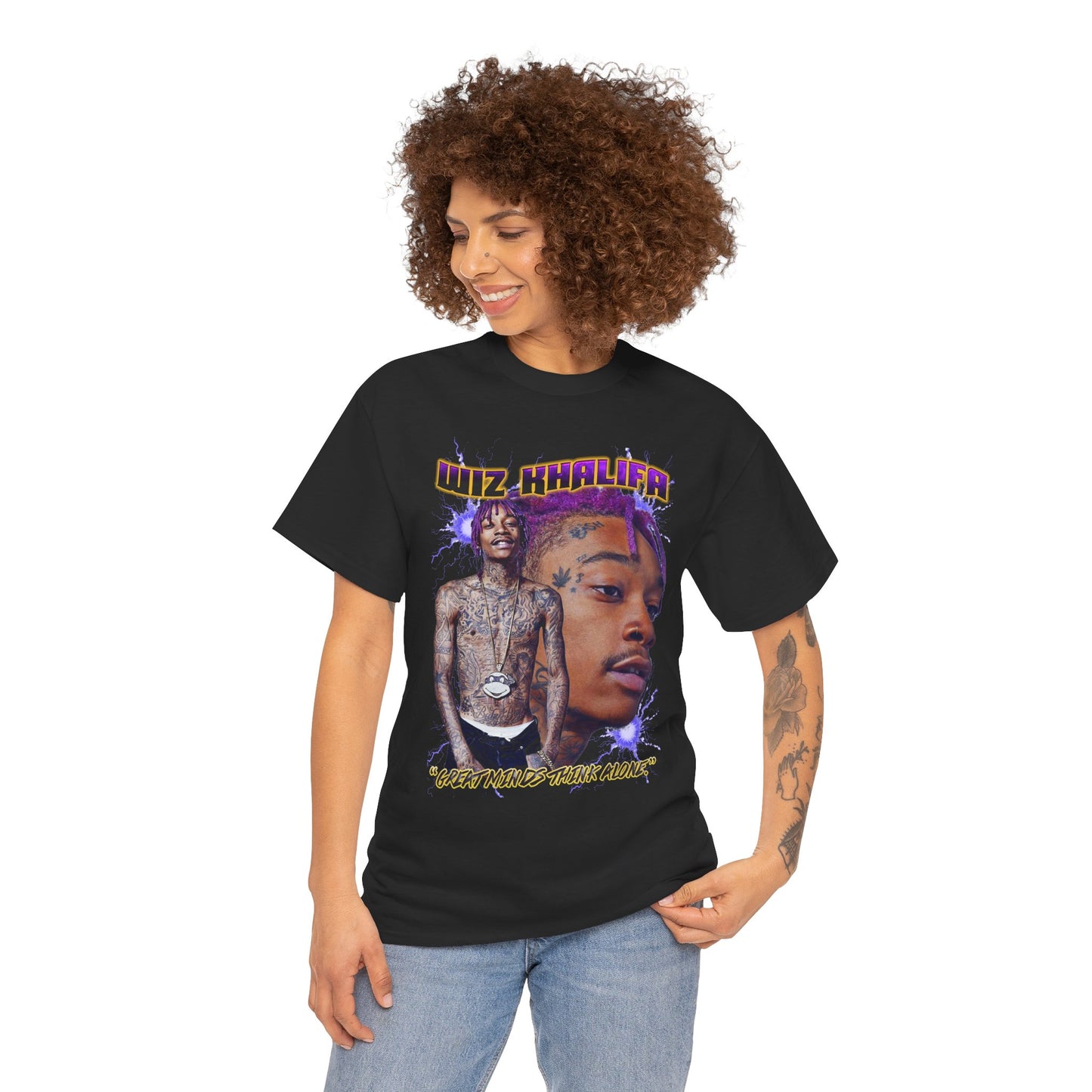 DATNEWDRIP Wiz Khalifa Great Minds Graphic Hip Hop T-Shirt