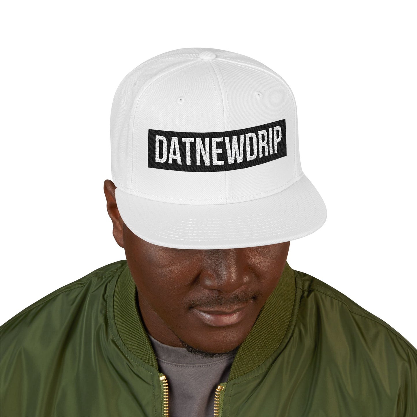 DATNEWDRIP Embroidered Snapback Black Bar