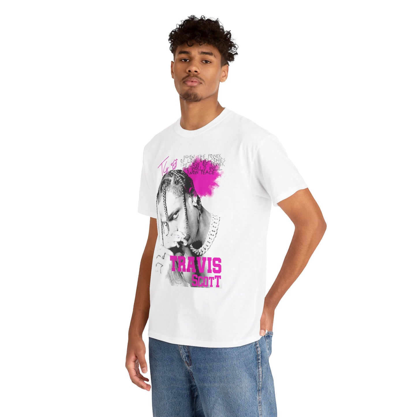 Travis Scott Power Of Love Graphic Hip Hop T-Shirt