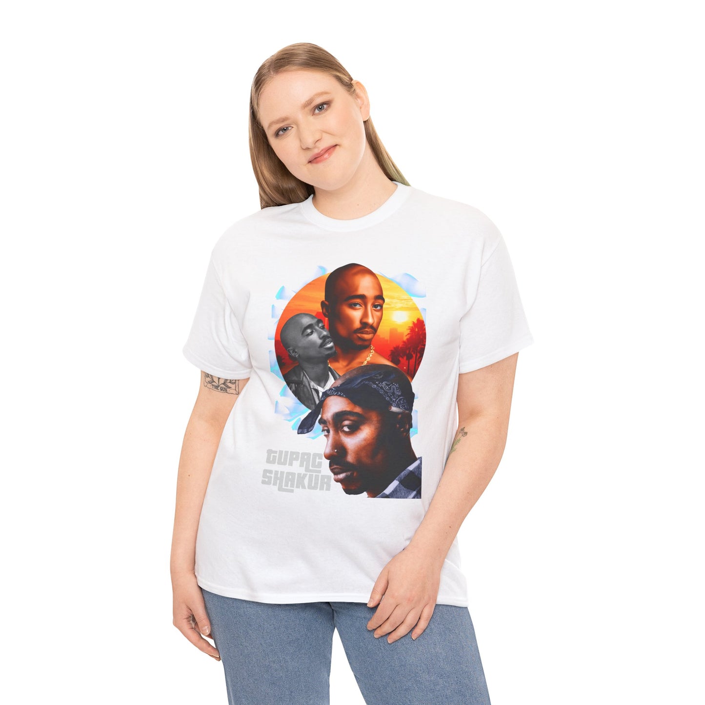DATNEWDRIP 2pac Sunset Graphic Hip Hop T-Shirt