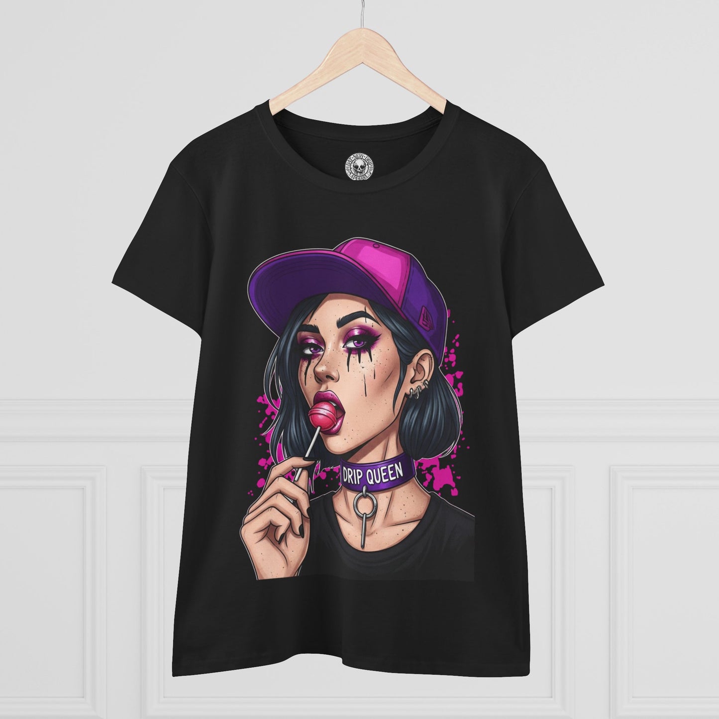 Drip Queen Women's Midweight Cotton Tee, Cute Graphic Shirt, Casual Fashion Top, Unique Gift for Her, Street Style Tee, Fun Summer Wear