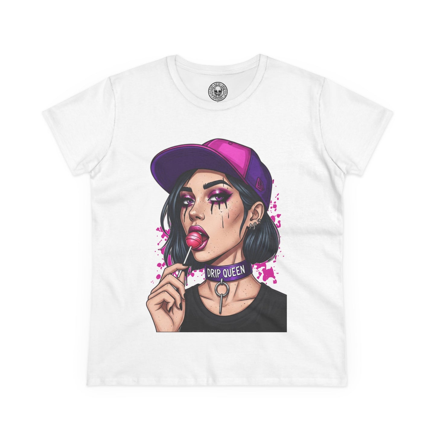 Drip Queen Women's Midweight Cotton Tee, Cute Graphic Shirt, Casual Fashion Top, Unique Gift for Her, Street Style Tee, Fun Summer Wear