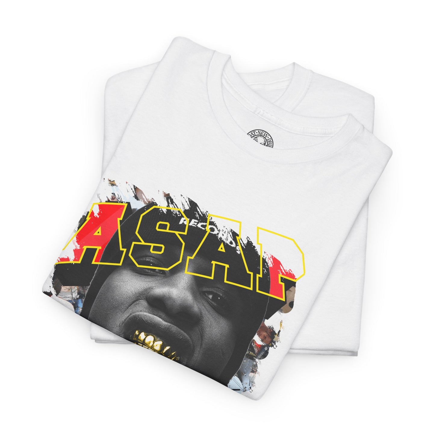 DATNEWDRIP ASAP Rocky Gold Grillz Graphic Hip Hop T-Shirt