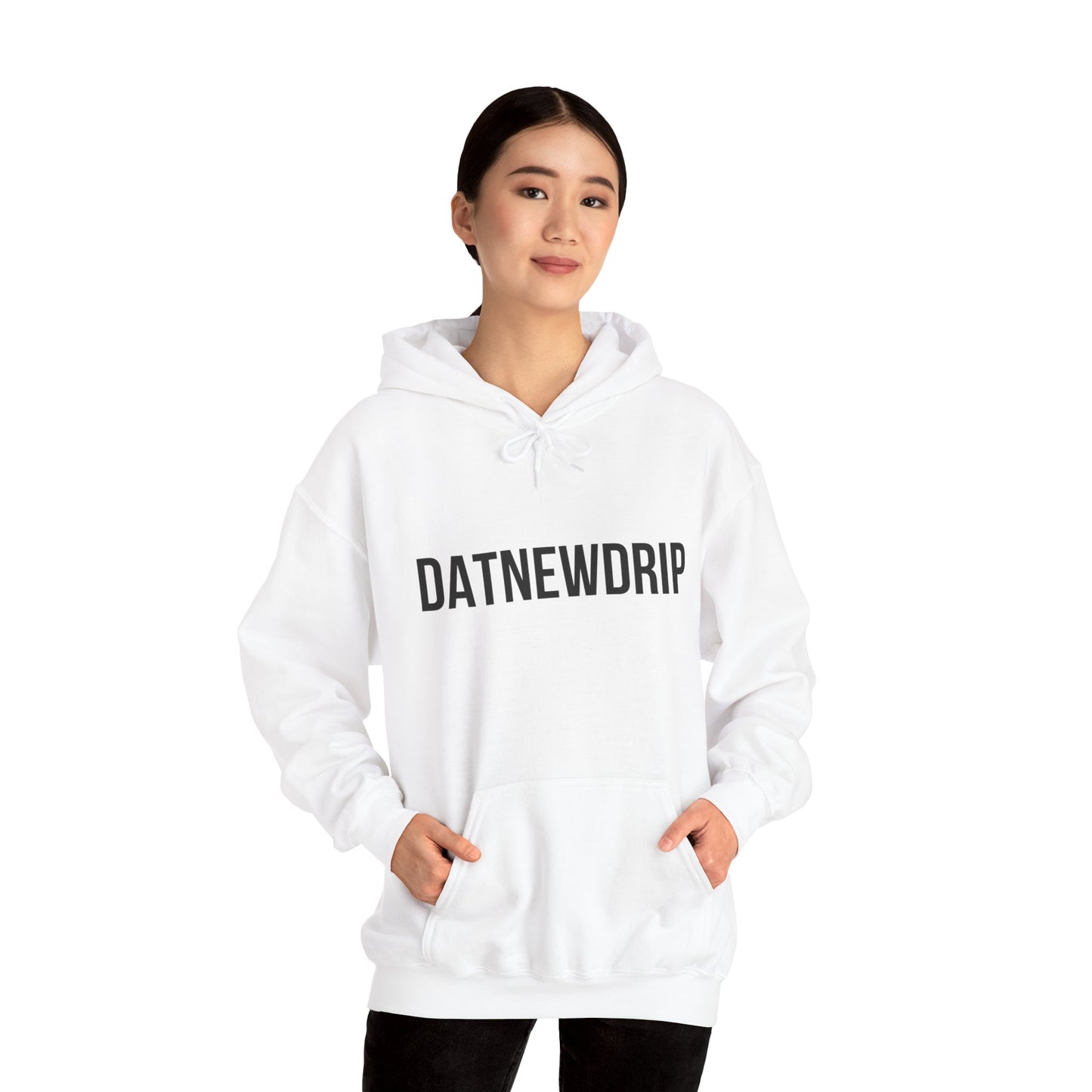DATNEWDRIP Classic Streetwear Graphic Hoodie Black Lettering