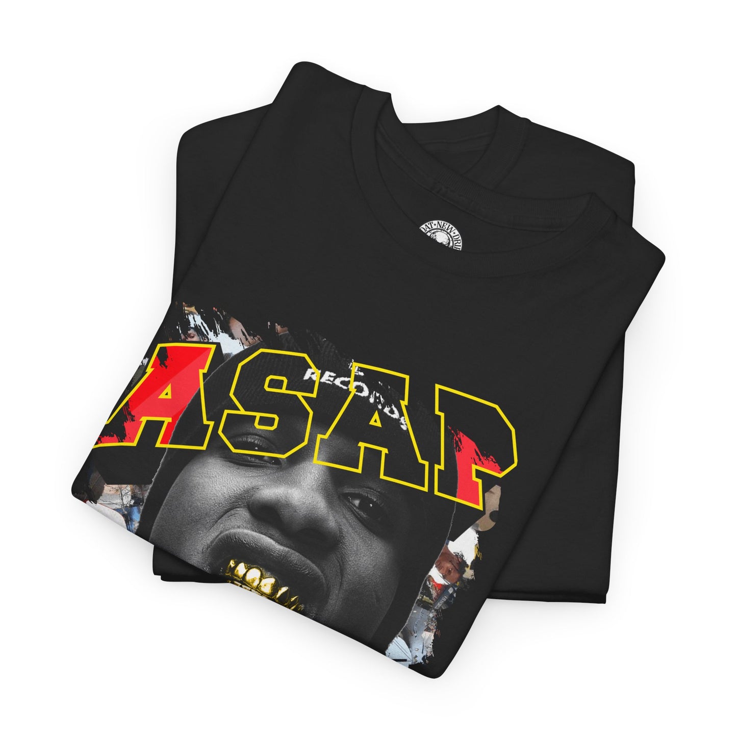 DATNEWDRIP ASAP Rocky Gold Grillz Graphic Hip Hop T-Shirt