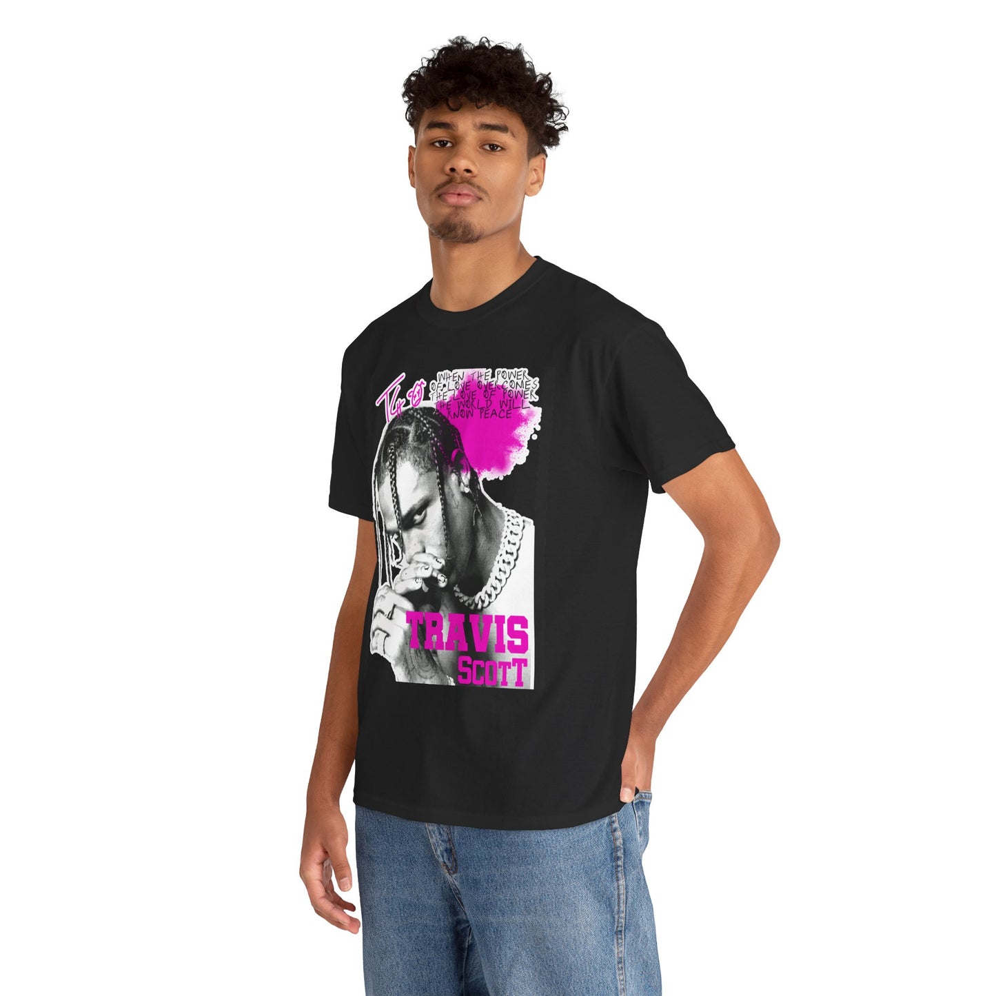 Travis Scott Power Of Love Graphic Hip Hop T-Shirt