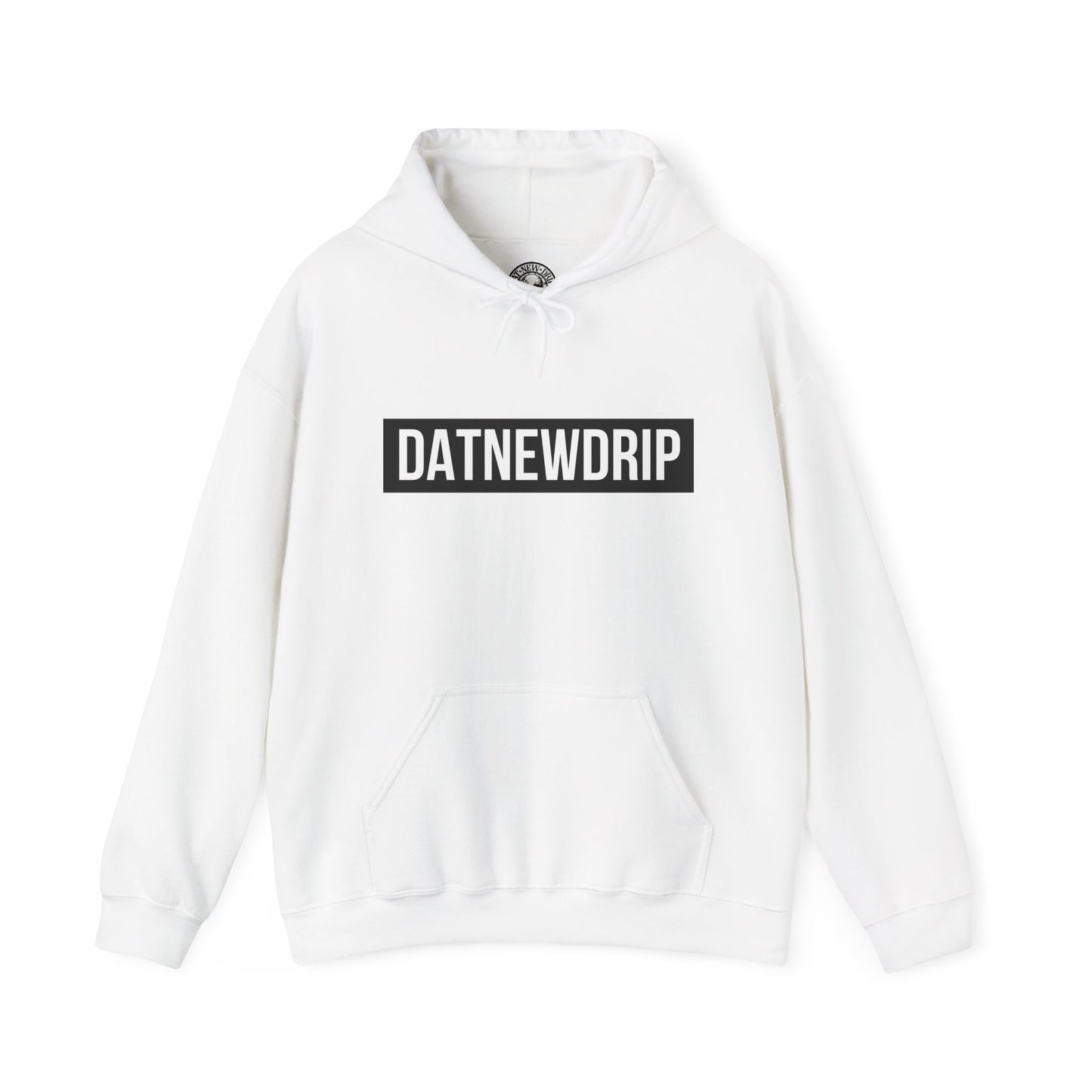 DATNEWDRIP Classic Streetwear Graphic Hoodie Black Bar Logo
