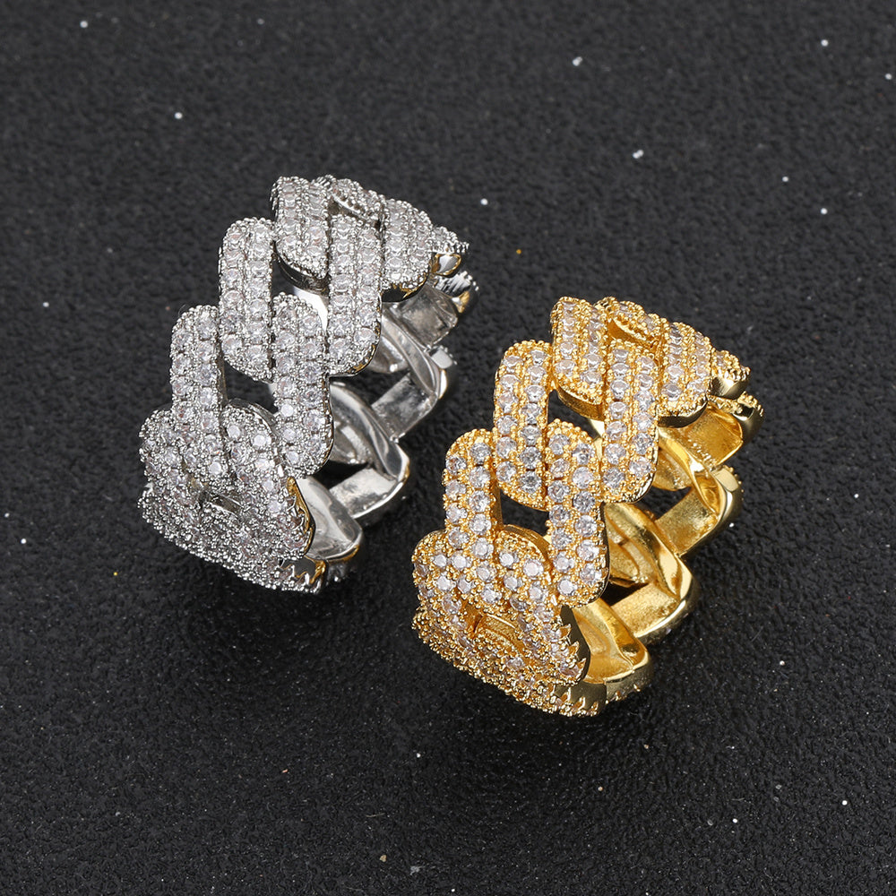 Iced Out 11mm Cuba Link Ring - DATNEWDRIP