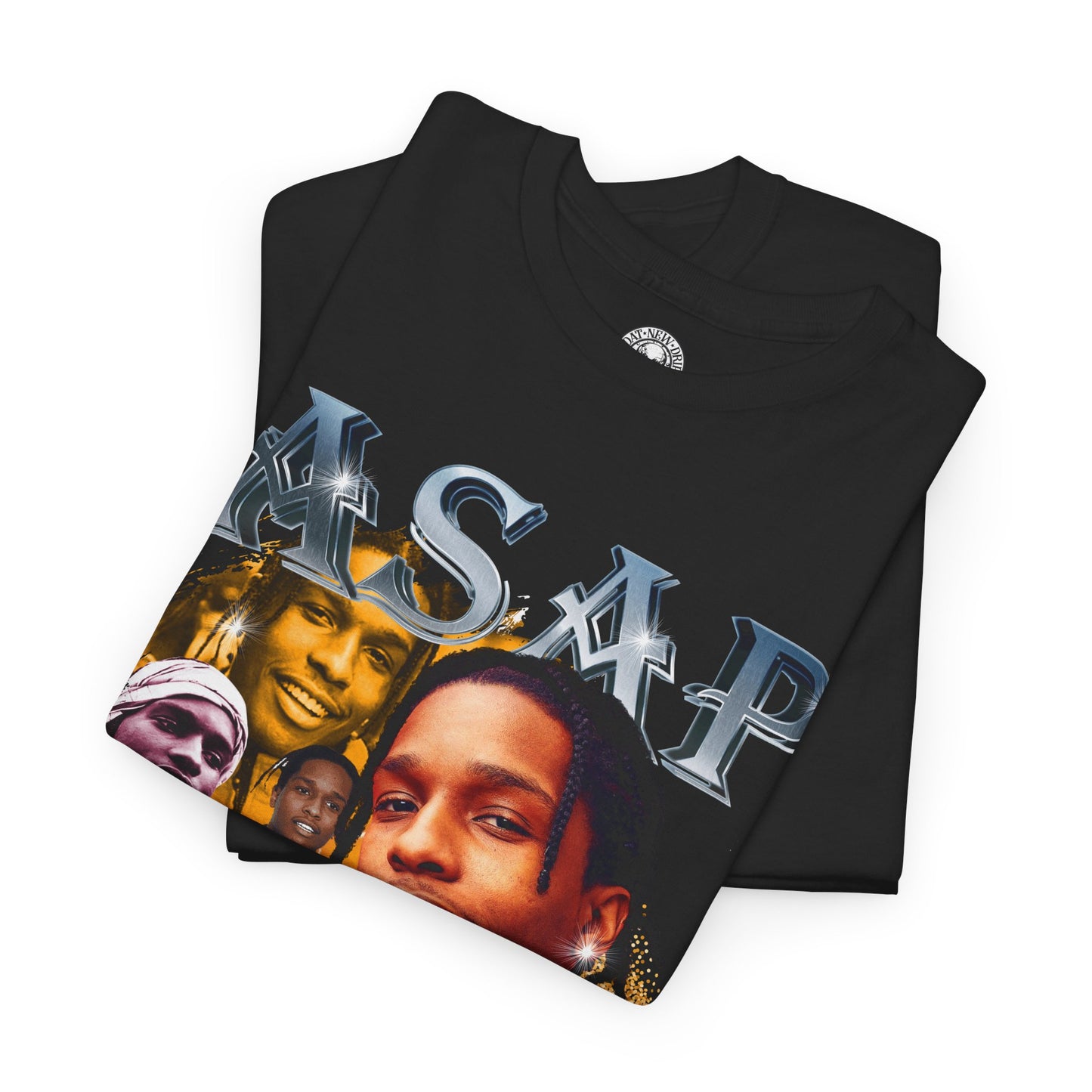 DATNEWDRIP ASAP Rocky Collar Poppin' Graphic Hip Hop T-Shirt
