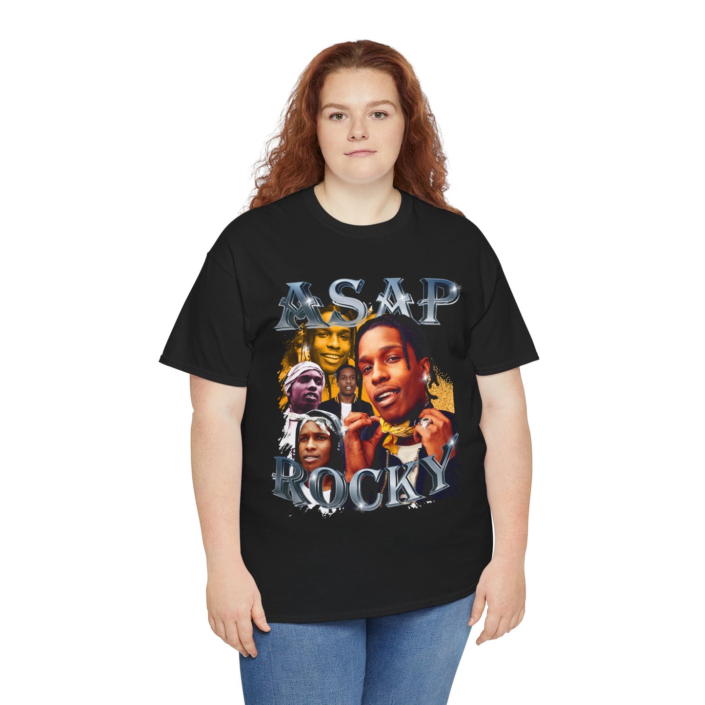 DATNEWDRIP ASAP Rocky Collar Poppin' Graphic Hip Hop T-Shirt