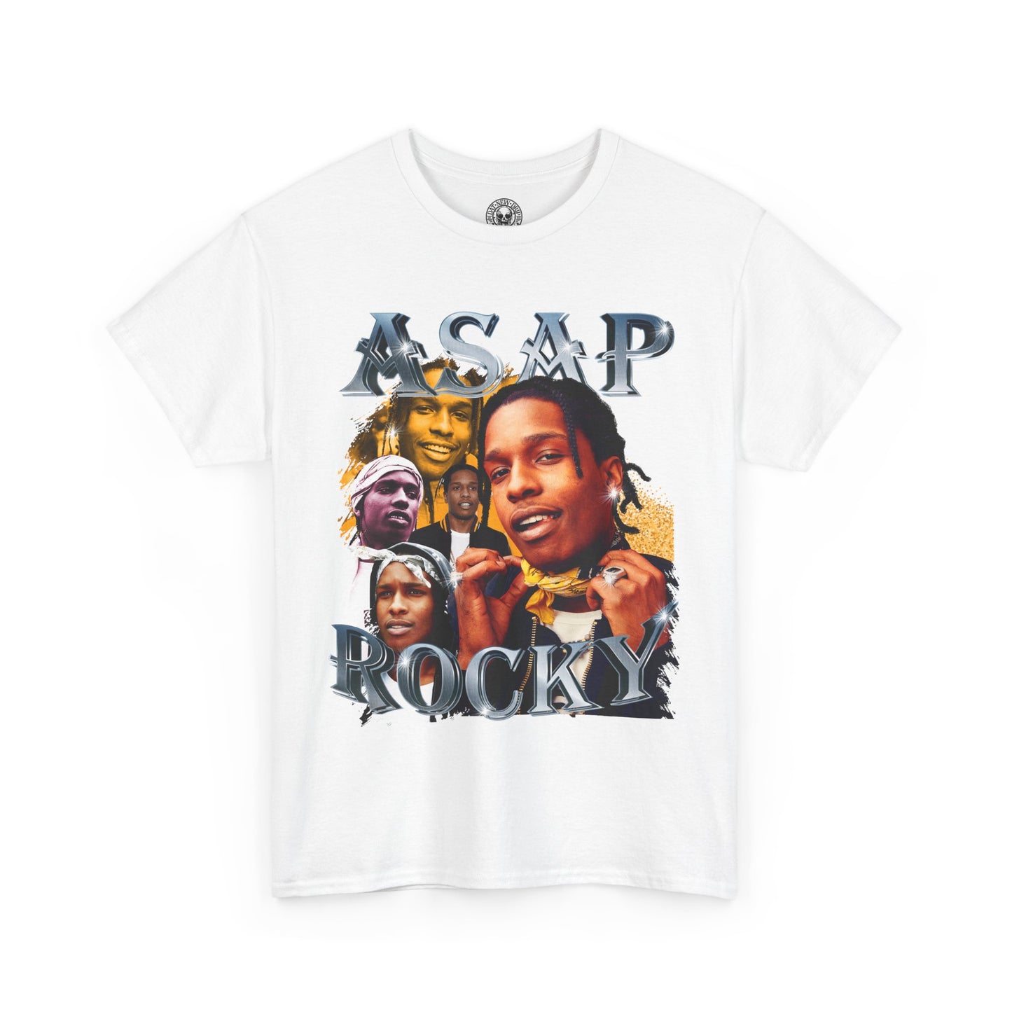 DATNEWDRIP ASAP Rocky Collar Poppin' Graphic Hip Hop T-Shirt