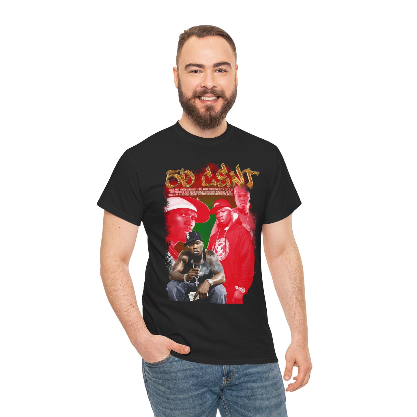 DATNEWDRIP 50 Cent Half Dollar Graphic Hip Hop T-Shirt