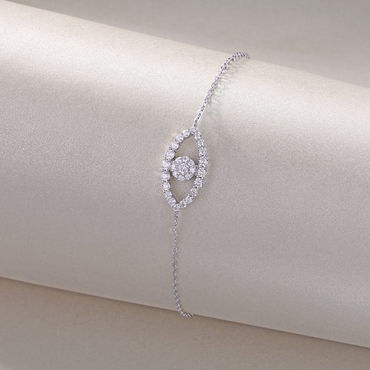 Moissanite Diamond Eye Shape Charm S925 Silver Bracelet