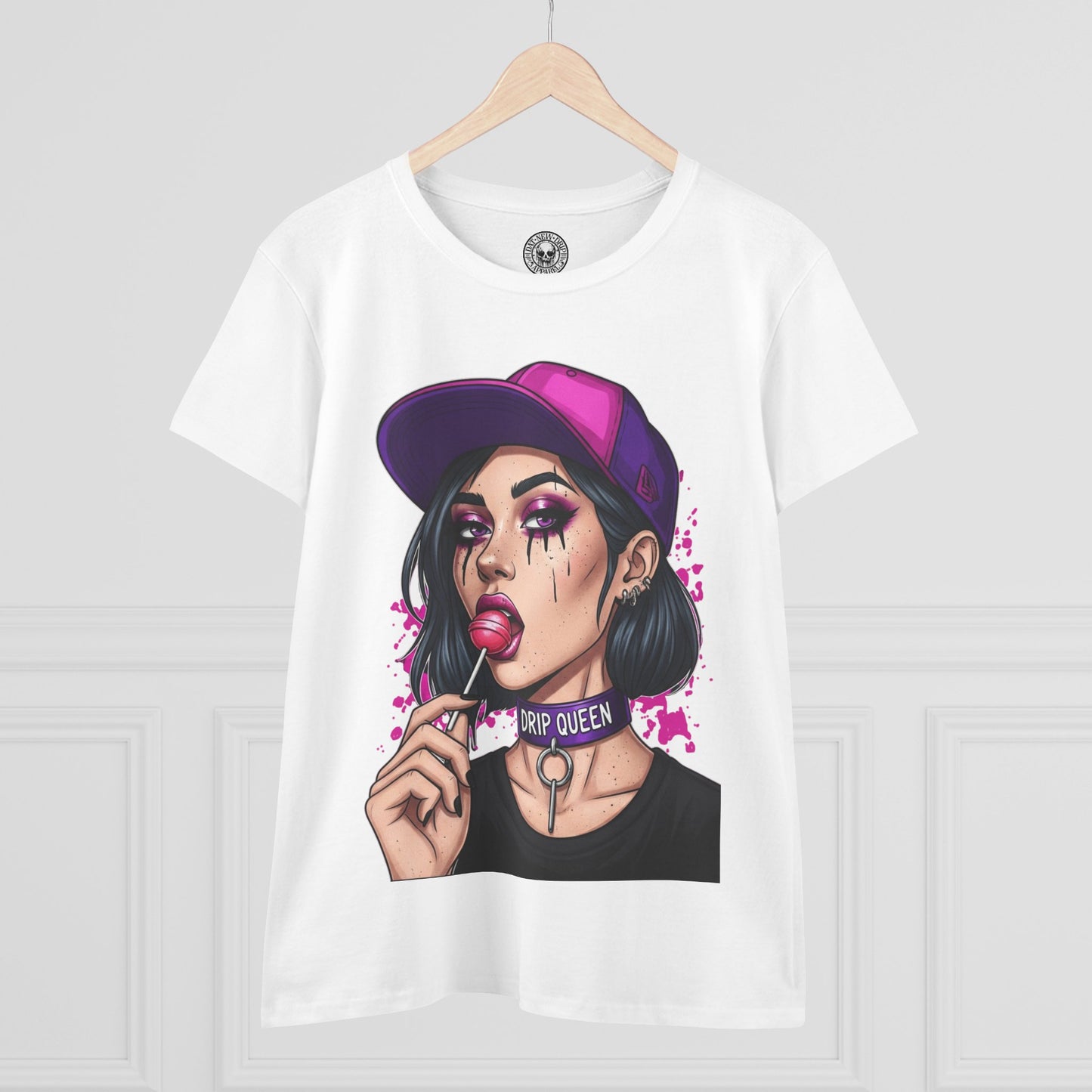 Drip Queen Women's Midweight Cotton Tee, Cute Graphic Shirt, Casual Fashion Top, Unique Gift for Her, Street Style Tee, Fun Summer Wear