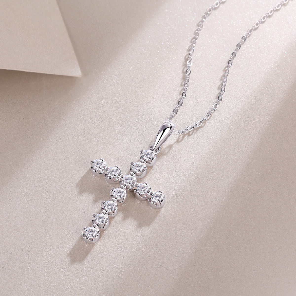 Moissanite Diamond Cross Pendant