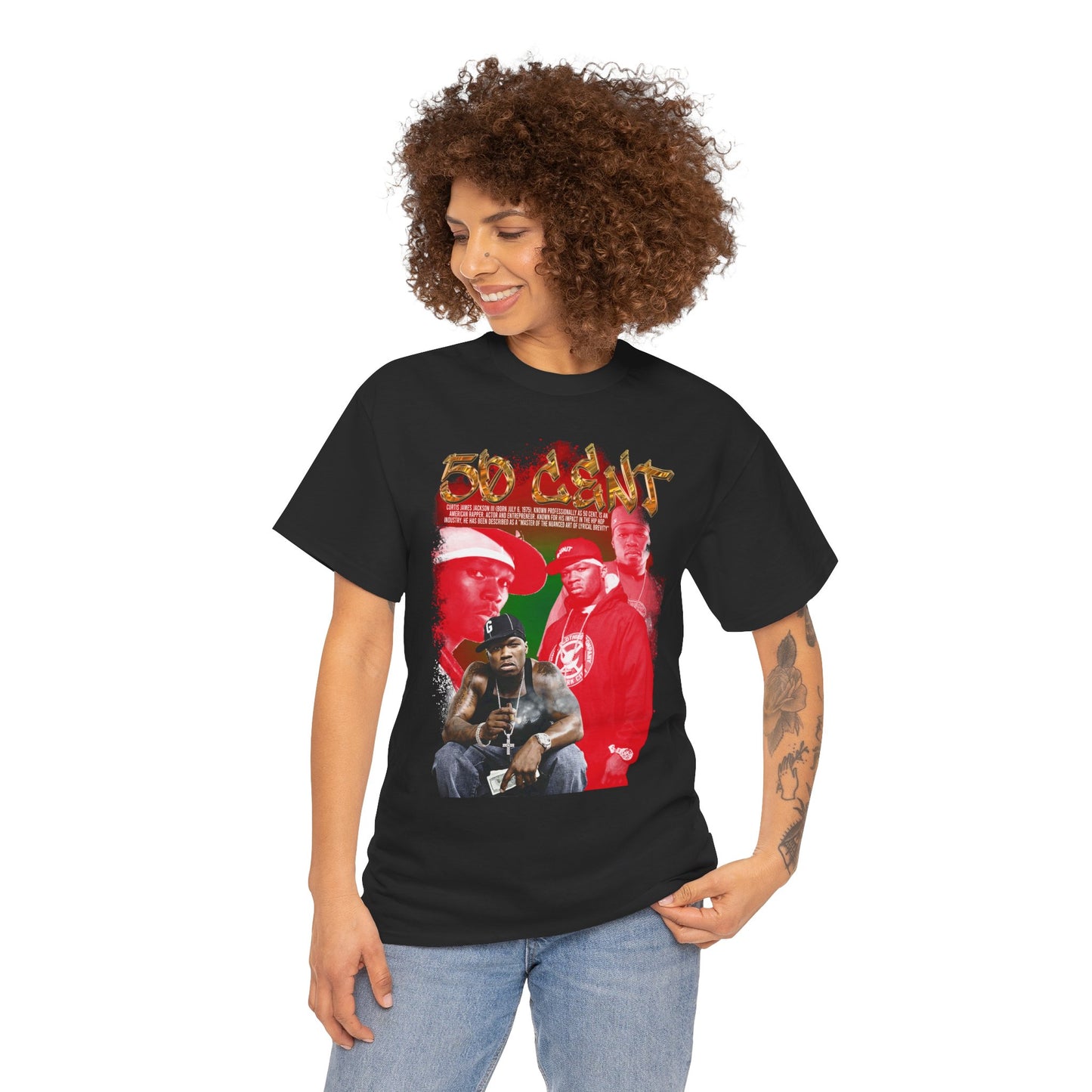 DATNEWDRIP 50 Cent Half Dollar Graphic Hip Hop T-Shirt