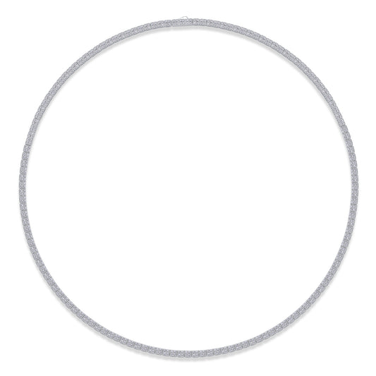 Moissanite Diamond S925 Silver Tennis Chain Four Square Necklace Luxury Fashion