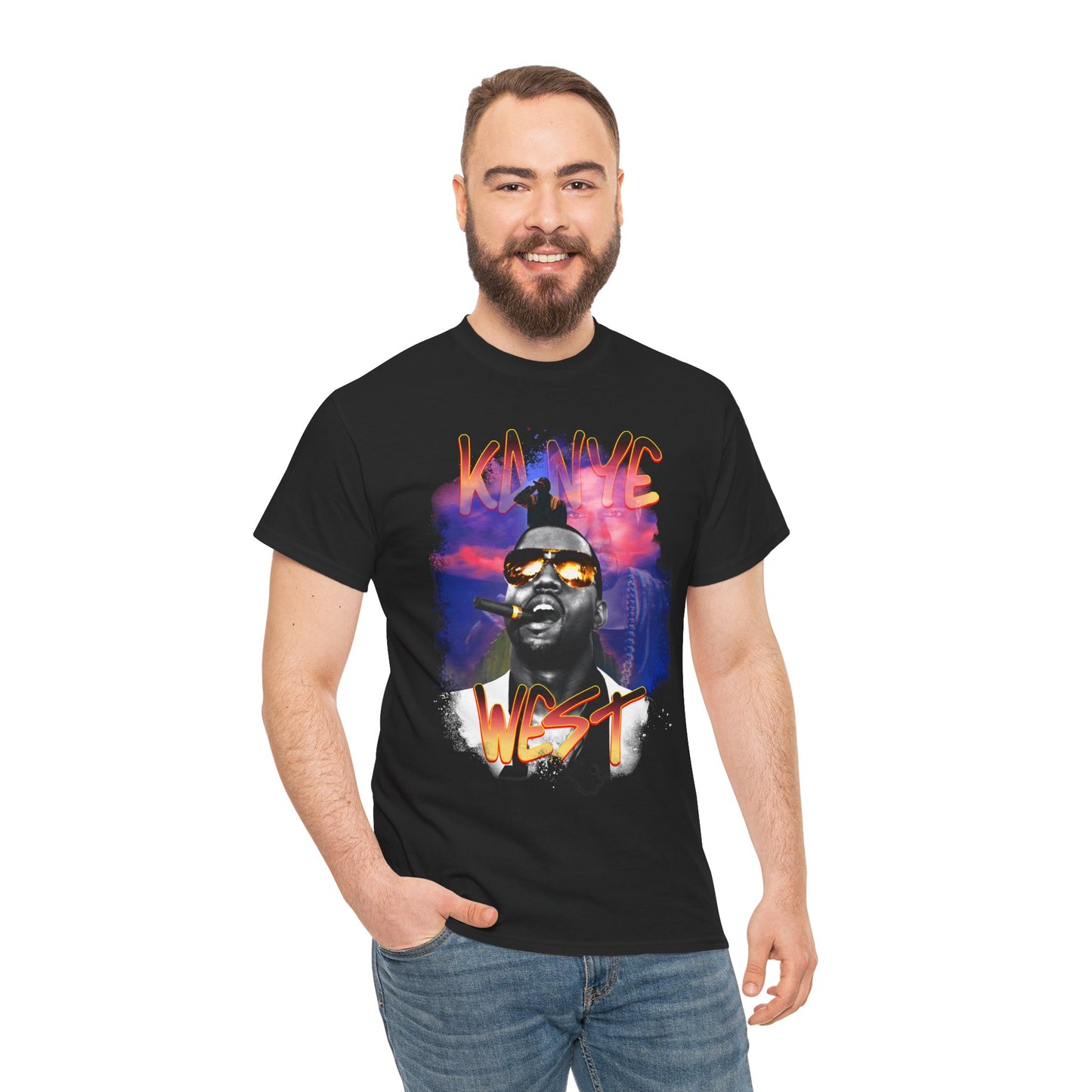 Kanye West Cigar Smokin' Graphic Hip Hop T-Shirt