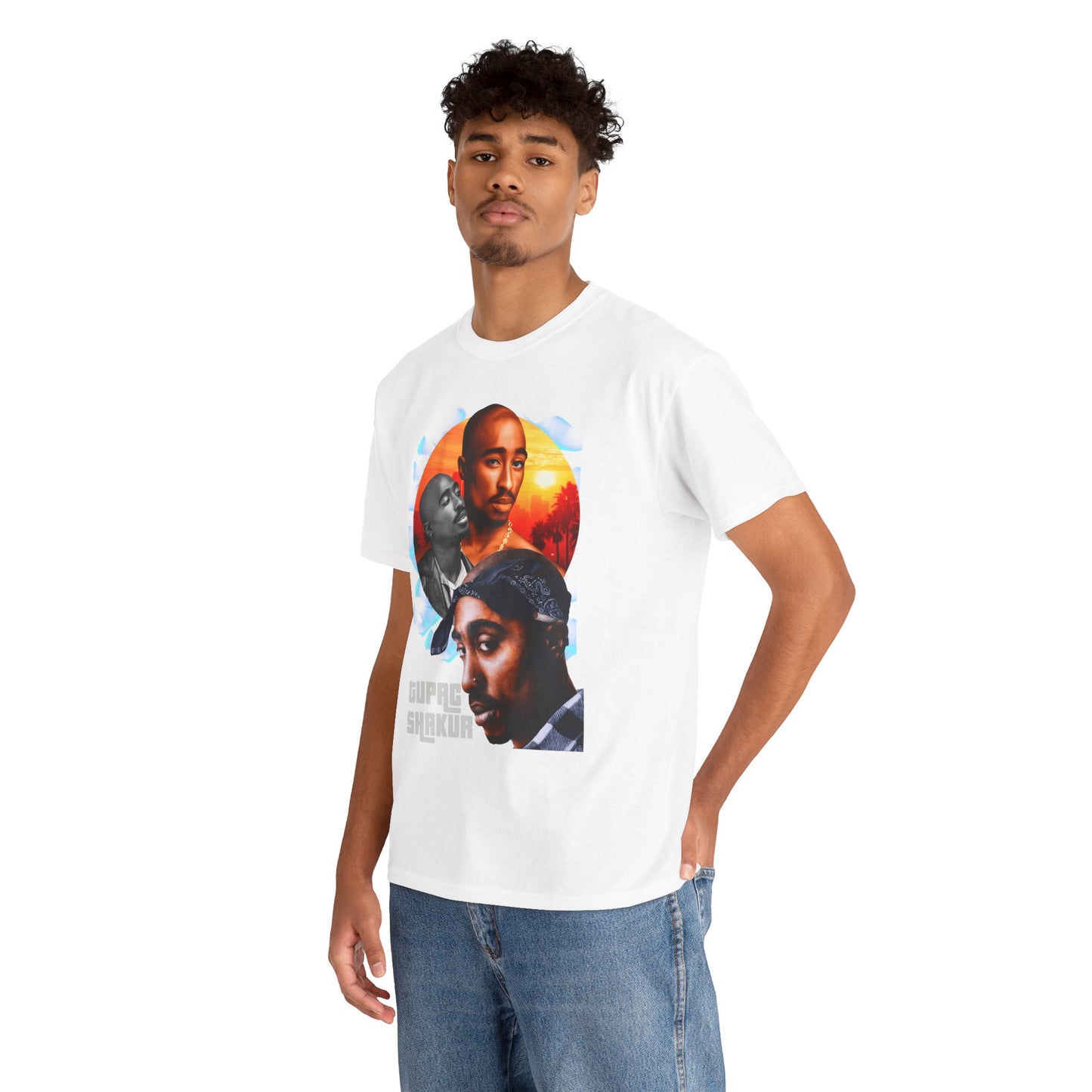 DATNEWDRIP 2pac Sunset Graphic Hip Hop T-Shirt
