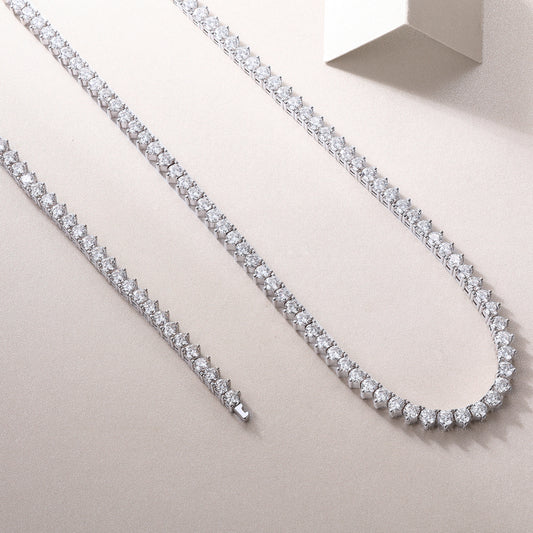 Moissanite Diamond S925 Silver Tennis Chain Necklace