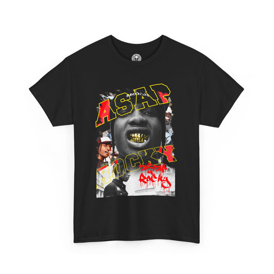 DATNEWDRIP ASAP Rocky Gold Grillz Graphic Hip Hop T-Shirt