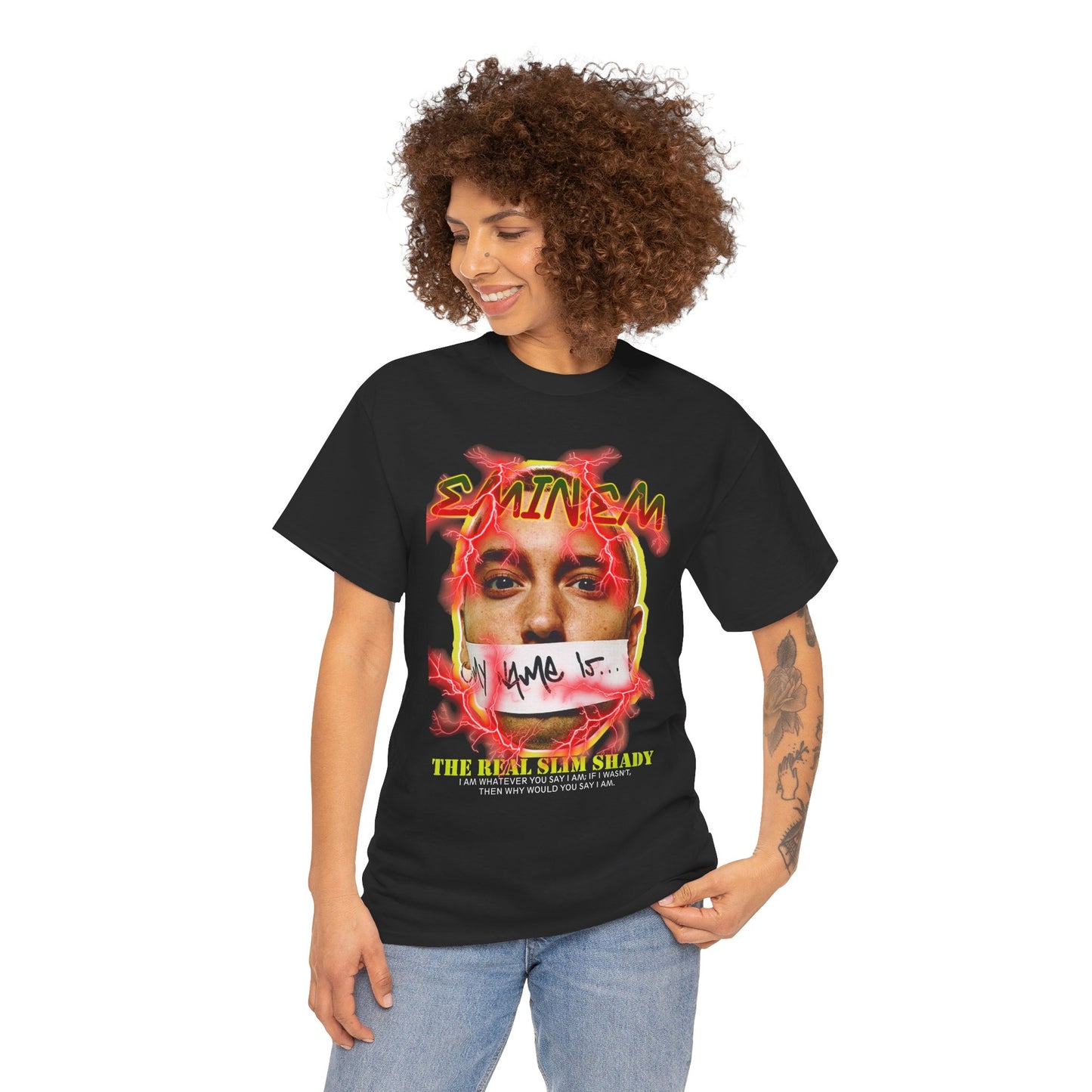 DATNEWDRIP Slim Shady Mouth Shut Graphic Hip Hop T-Shirt