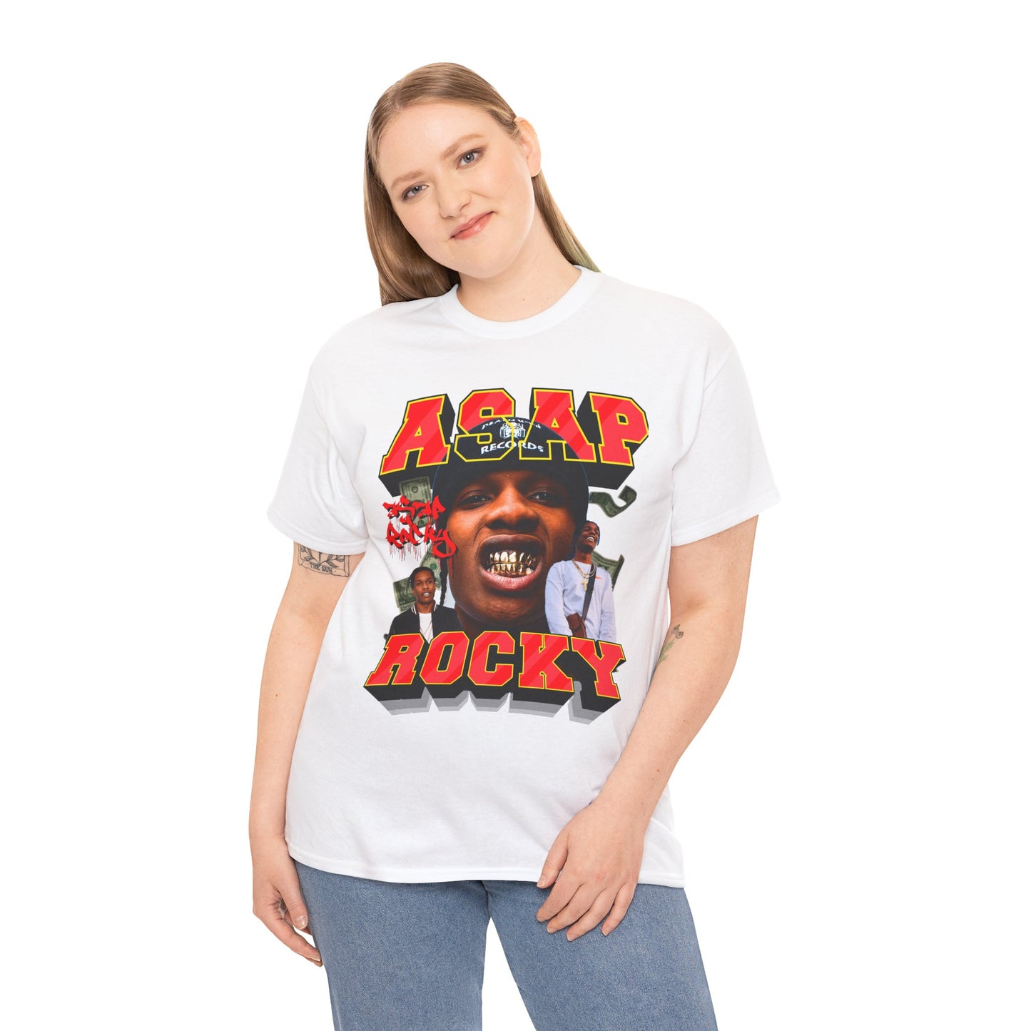 DATNEWDRIP ASAP Rocky Bite Down Graphic Hip Hop T-Shirt