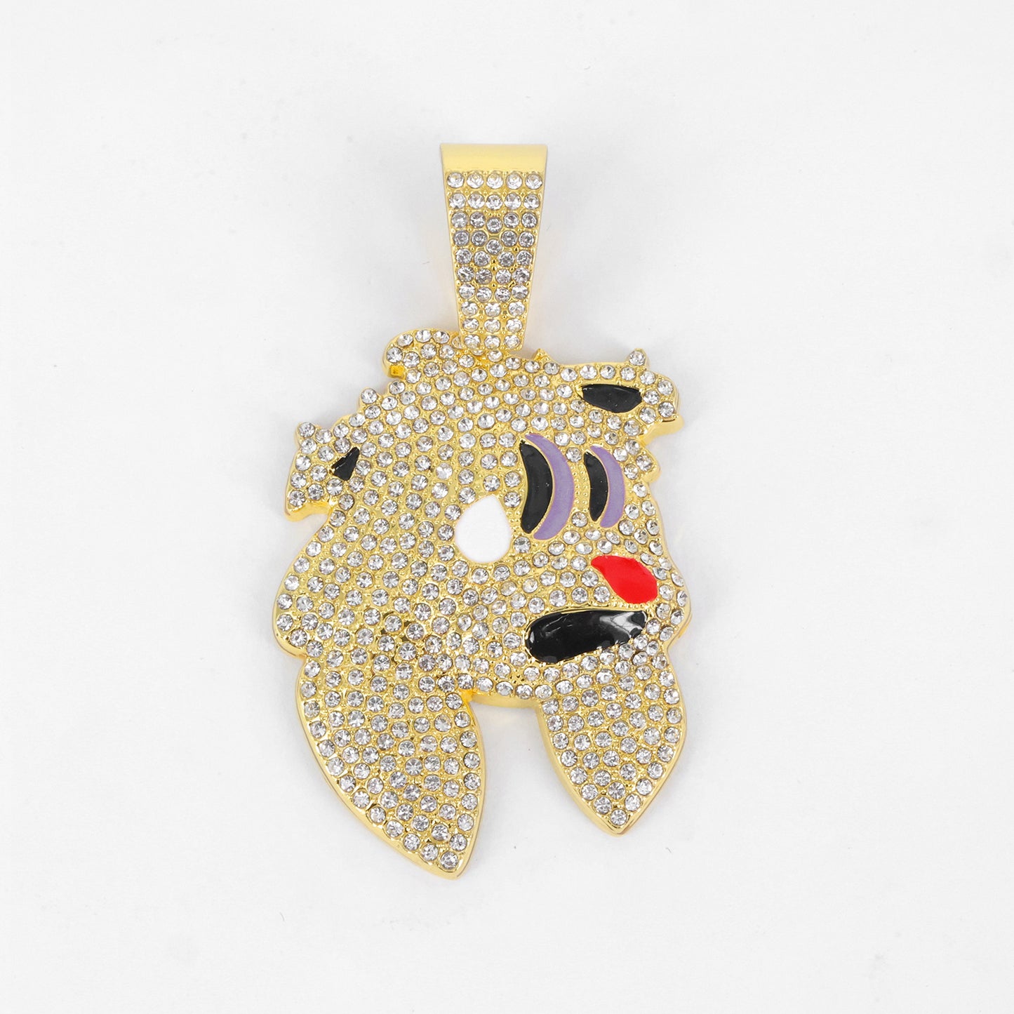 Iced Out Magic Hat Rabbit Head Pendant Necklace High-grade Cuban Chain Necklace Included