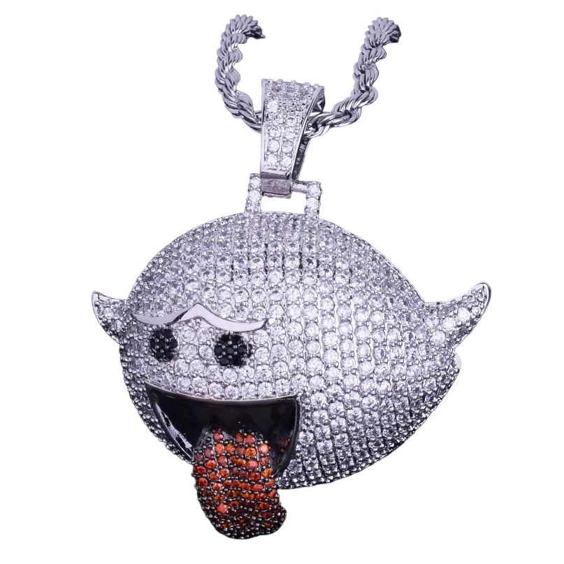 Pendant with intricate design on a dark background