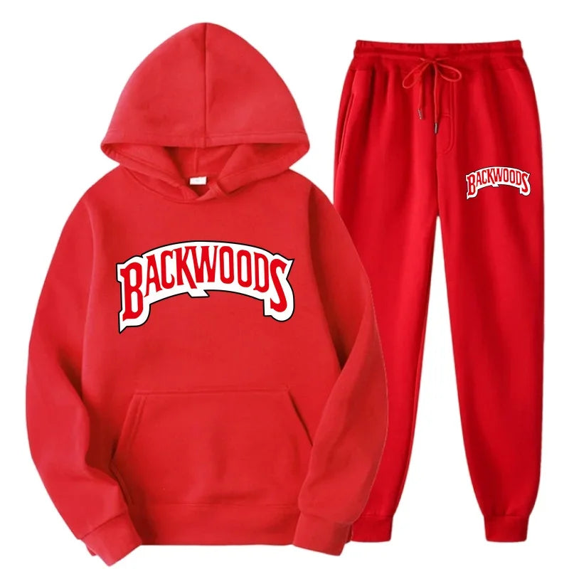 DATNEWDRIP Backwoods 2 Piece Jogger Graphic Hoodie Sweatpants Combo Men Women Hip Hop