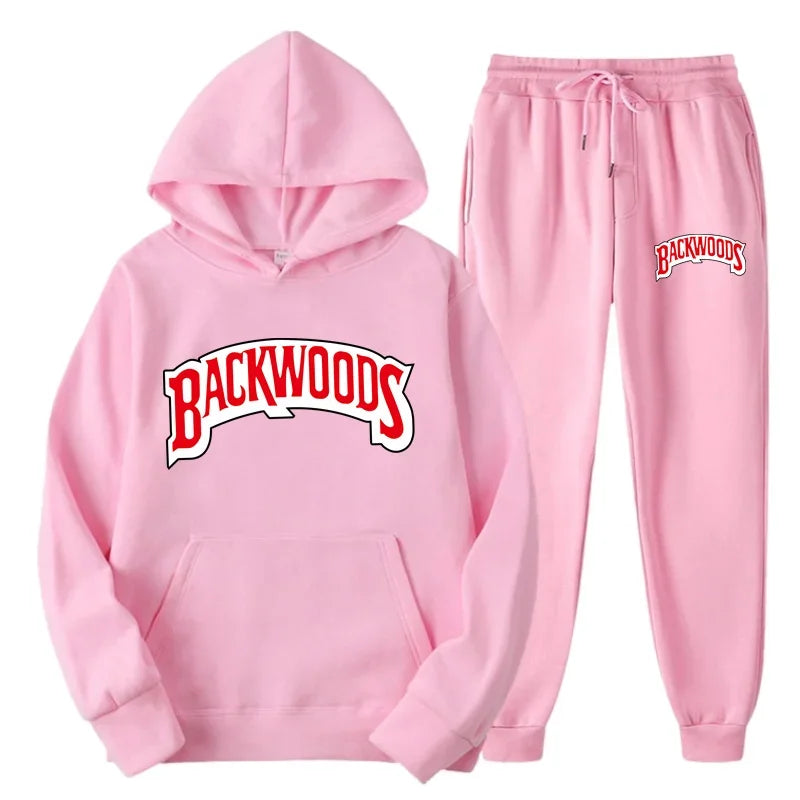 DATNEWDRIP Backwoods 2 Piece Jogger Graphic Hoodie Sweatpants Combo Men Women Hip Hop