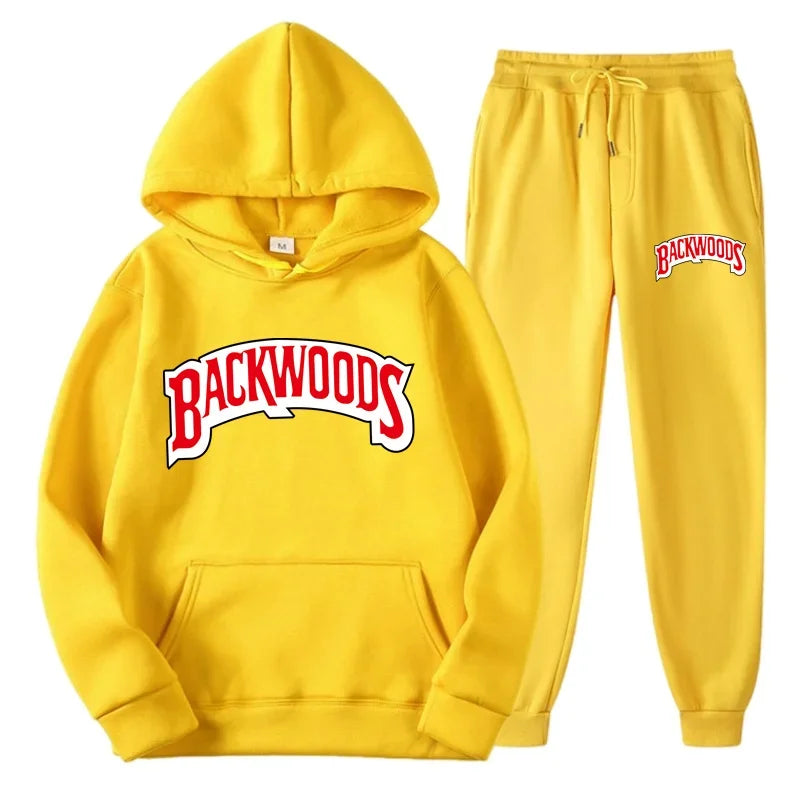 DATNEWDRIP Backwoods 2 Piece Jogger Graphic Hoodie Sweatpants Combo Men Women Hip Hop