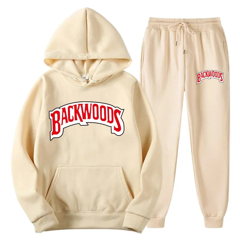 DATNEWDRIP Backwoods 2 Piece Jogger Graphic Hoodie Sweatpants Combo Men Women Hip Hop