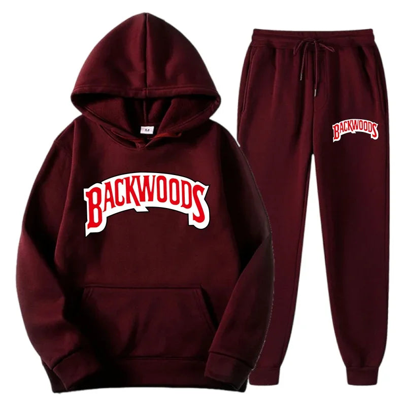 DATNEWDRIP Backwoods 2 Piece Jogger Graphic Hoodie Sweatpants Combo Men Women Hip Hop