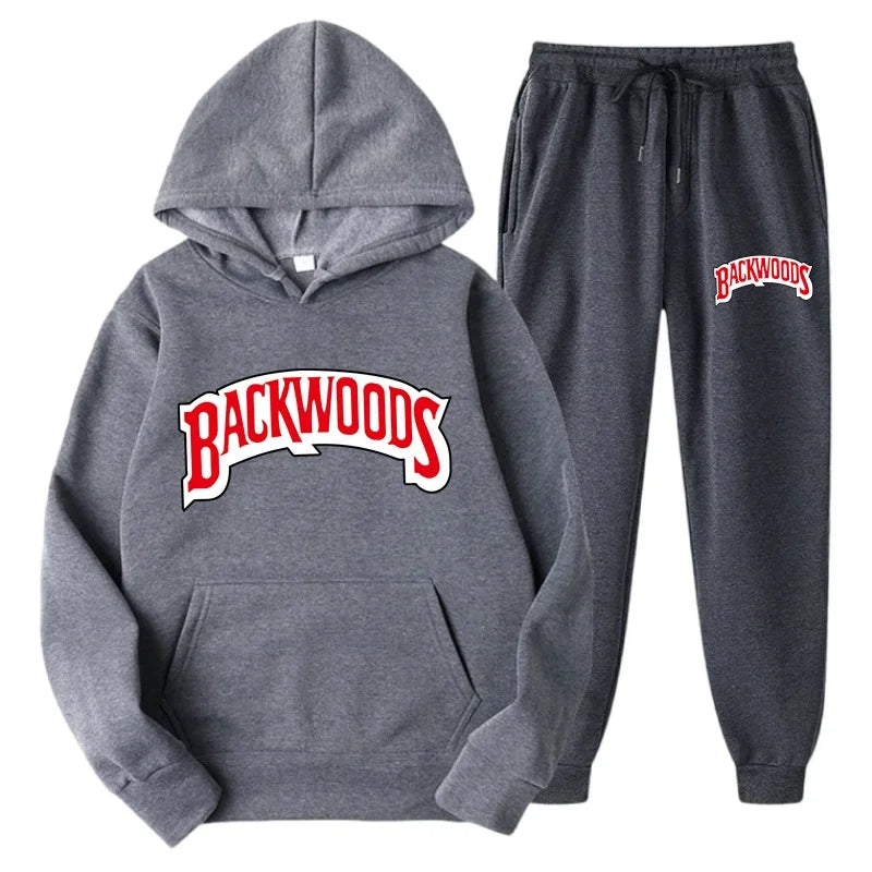 DATNEWDRIP Backwoods 2 Piece Jogger Graphic Hoodie Sweatpants Combo Men Women Hip Hop