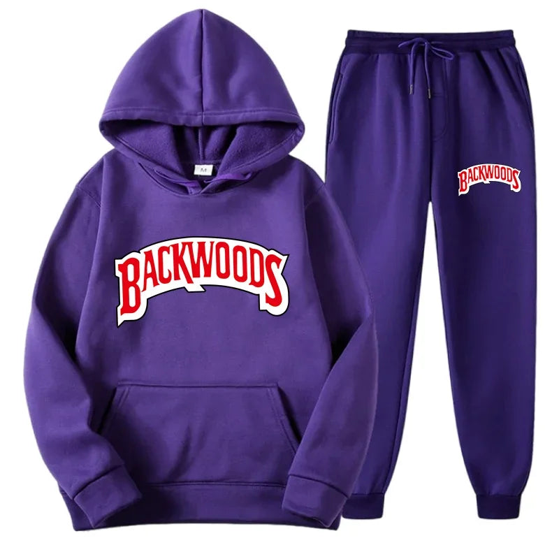 DATNEWDRIP Backwoods 2 Piece Jogger Graphic Hoodie Sweatpants Combo Men Women Hip Hop