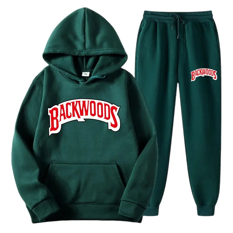 DATNEWDRIP Backwoods 2 Piece Jogger Graphic Hoodie Sweatpants Combo Men Women Hip Hop