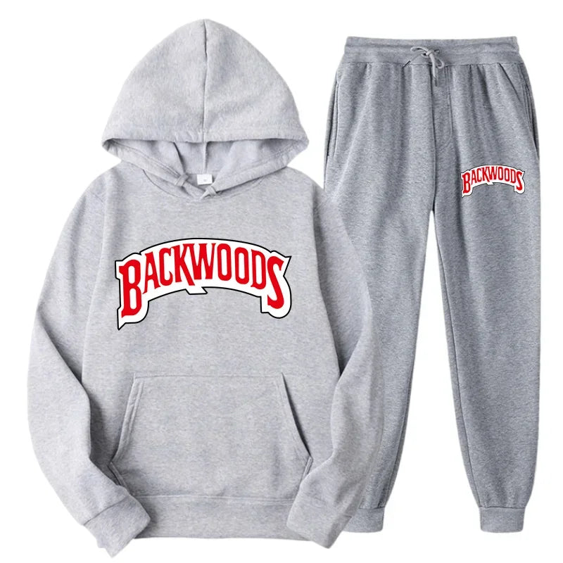 DATNEWDRIP Backwoods 2 Piece Jogger Graphic Hoodie Sweatpants Combo Men Women Hip Hop