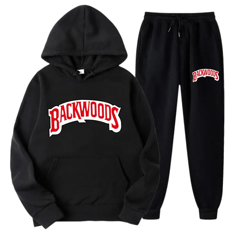 DATNEWDRIP Backwoods 2 Piece Jogger Graphic Hoodie Sweatpants Combo Men Women Hip Hop
