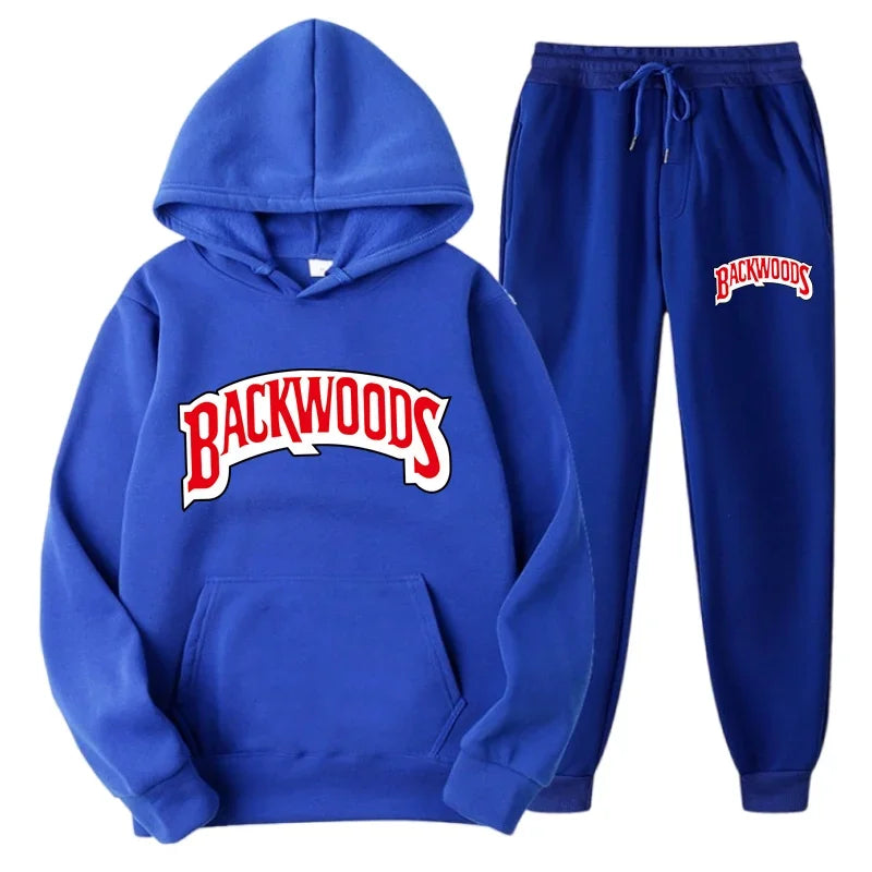 DATNEWDRIP Backwoods 2 Piece Jogger Graphic Hoodie Sweatpants Combo Men Women Hip Hop