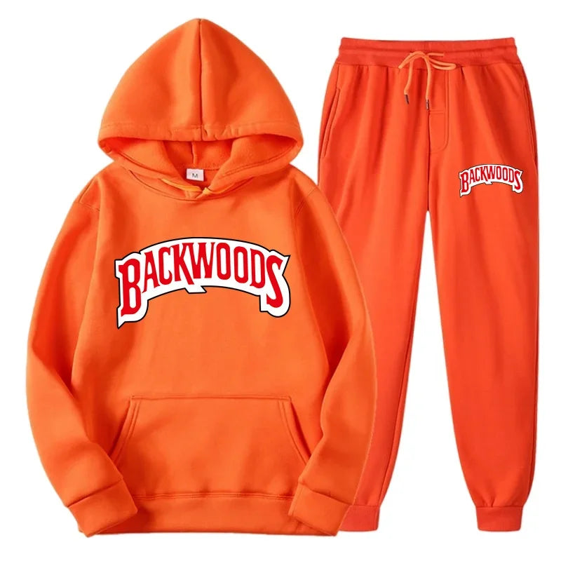 DATNEWDRIP Backwoods 2 Piece Jogger Graphic Hoodie Sweatpants Combo Men Women Hip Hop