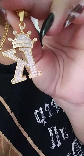 Iced Out Alphabet Necklace