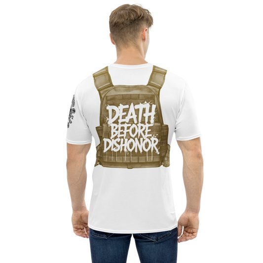 DATNEWDRIP Y2K tactical vest graphic tee featuring bold 'Death Before Dishonor' print on back